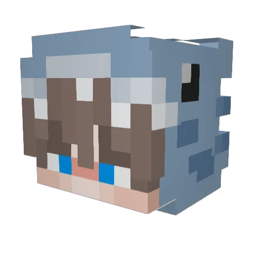 moppersharky Minecraft avatar head, 3D render