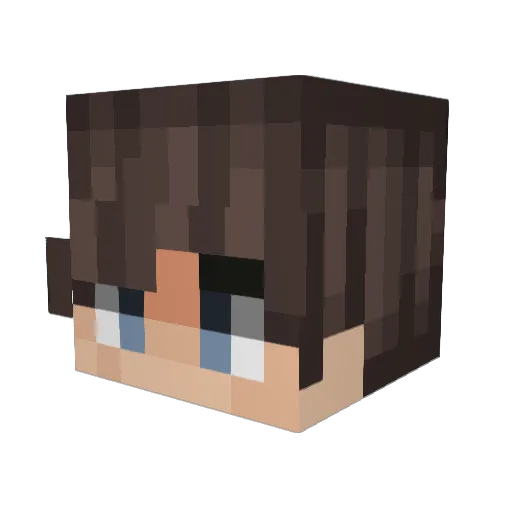 moqlie Minecraft avatar head, 3D render