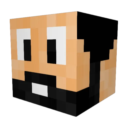 moralito Minecraft avatar head, 3D render