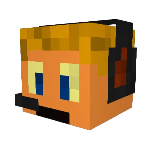 morfina Minecraft avatar head, 3D render