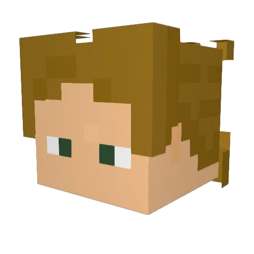 morganloon Minecraft avatar head, 3D render