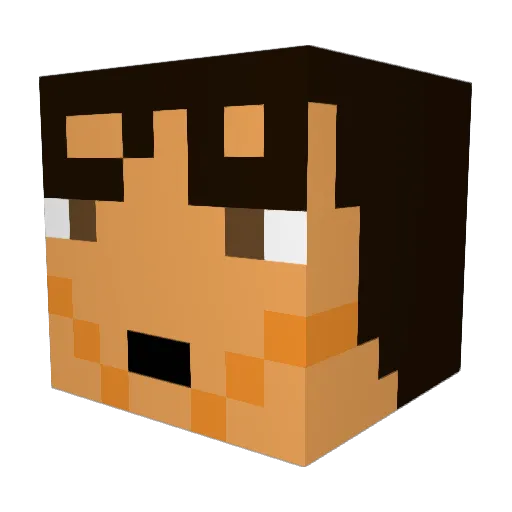 moriLOL Minecraft avatar head, 3D render