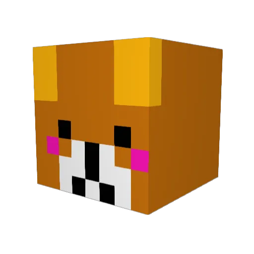 moriam Minecraft avatar head, 3D render