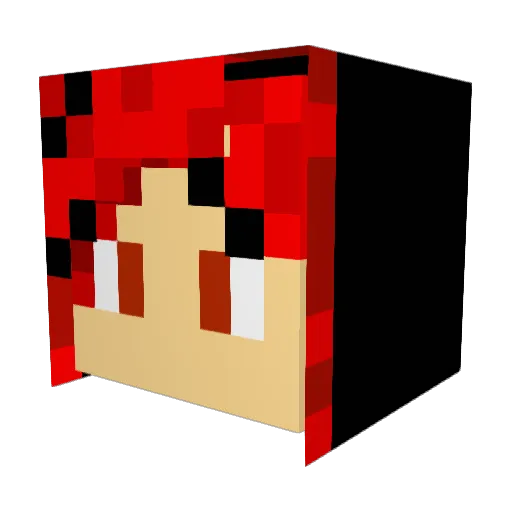 morikawakou Minecraft avatar head, 3D render