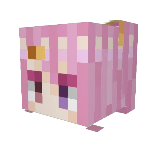 morinokaze Minecraft avatar head, 3D render