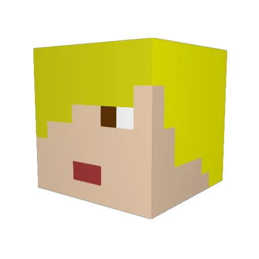 morphing_coma Minecraft avatar head, 3D render