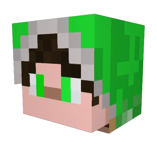 mortarosu Minecraft avatar head, 3D render