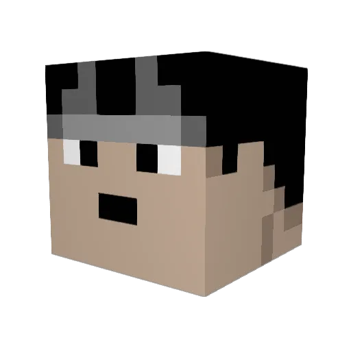 mortenbolsen Minecraft avatar head, 3D render