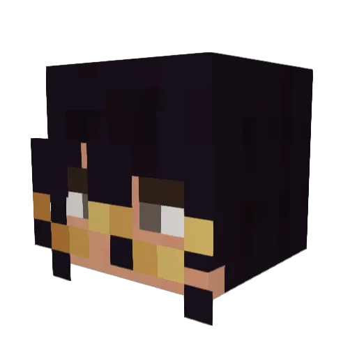 mortranced Minecraft avatar head, 3D render