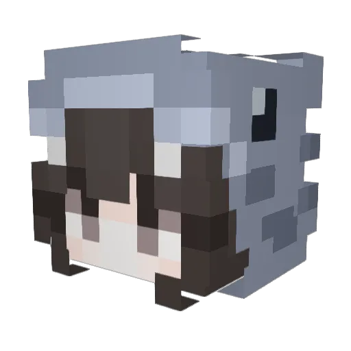 mosaShark Minecraft avatar head, 3D render