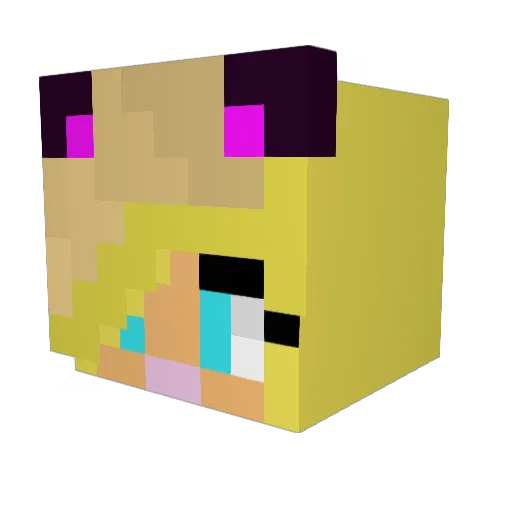 moshi8_mc Minecraft avatar head, 3D render