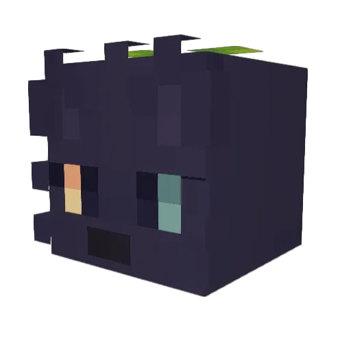 mossfluff Minecraft avatar head, 3D render