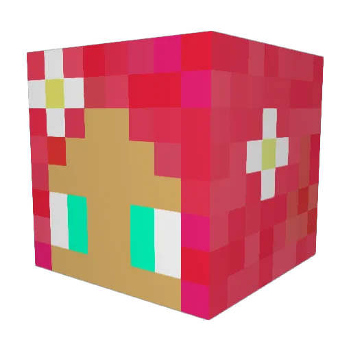 mossilina Minecraft avatar head, 3D render