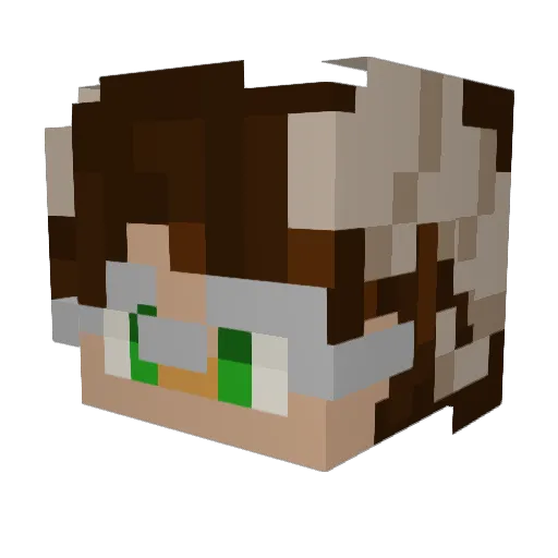 mossmask Minecraft avatar head, 3D render