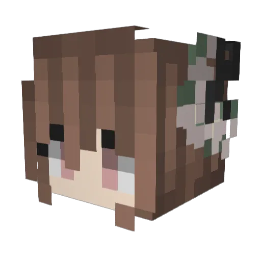 mossnana Minecraft avatar head, 3D render