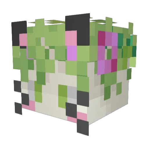 mosspy Minecraft avatar head, 3D render