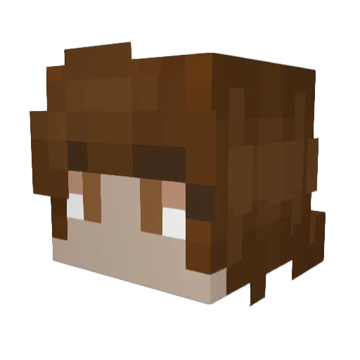 mossybeez Minecraft avatar head, 3D render