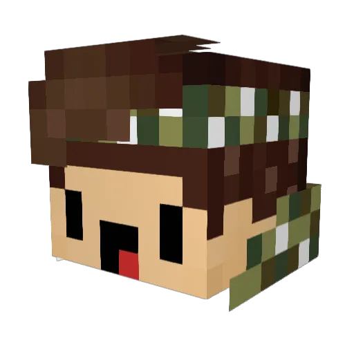 mostaedterX361 Minecraft avatar head, 3D render