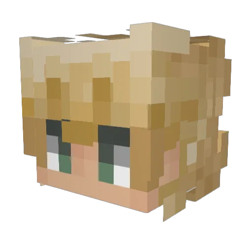 mostly_hallow Minecraft avatar head, 3D render