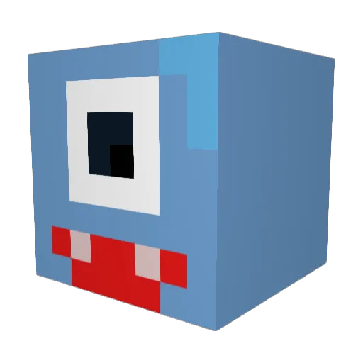 mothertoe Minecraft avatar head, 3D render