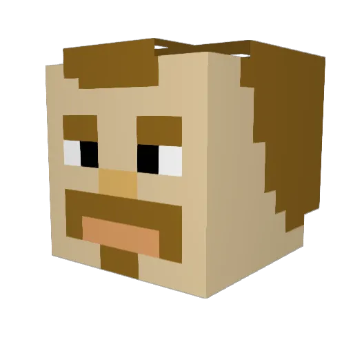 motoJJ Minecraft avatar head, 3D render