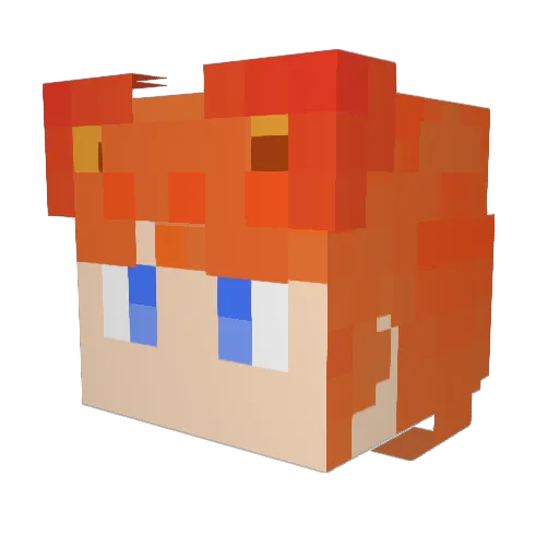 motonekomike Minecraft avatar head, 3D render