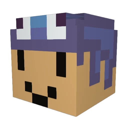motopot Minecraft avatar head, 3D render