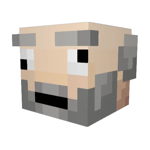 moufl Minecraft avatar head, 3D render