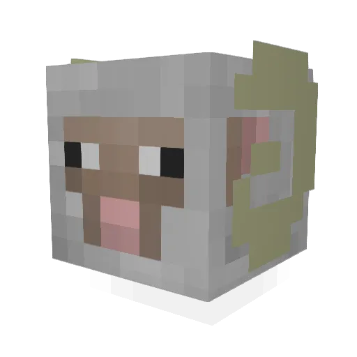 mountaingoatLP Minecraft avatar head, 3D render