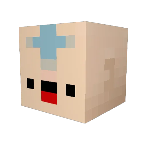 mouraaa Minecraft avatar head, 3D render
