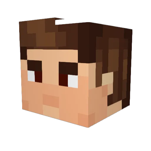 mouralex Minecraft avatar head, 3D render