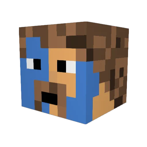mouth19 Minecraft avatar head, 3D render