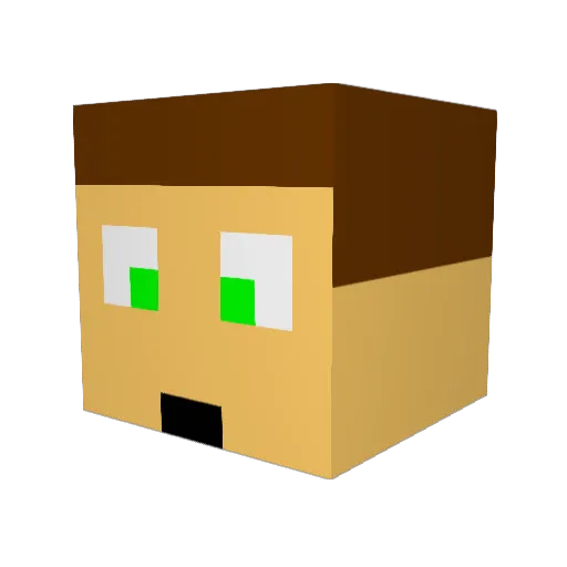 movefast Minecraft avatar head, 3D render
