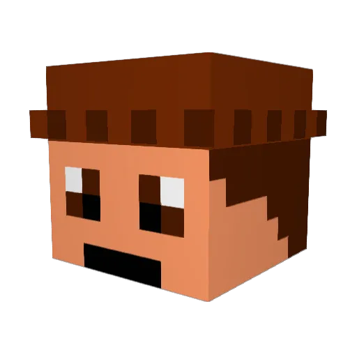 movingparts Minecraft avatar head, 3D render