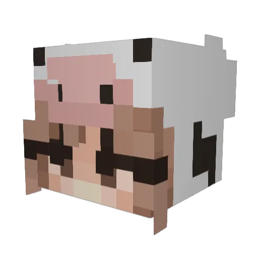 mowoowa Minecraft avatar head, 3D render