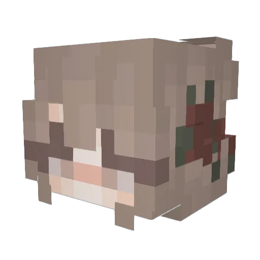 moxxia Minecraft avatar head, 3D render