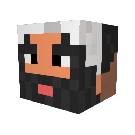 mpMFw Minecraft avatar head, 3D render