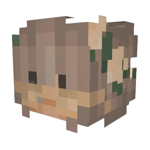 mqckie Minecraft avatar head, 3D render