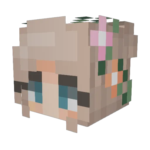 mqdelaine Minecraft avatar head, 3D render