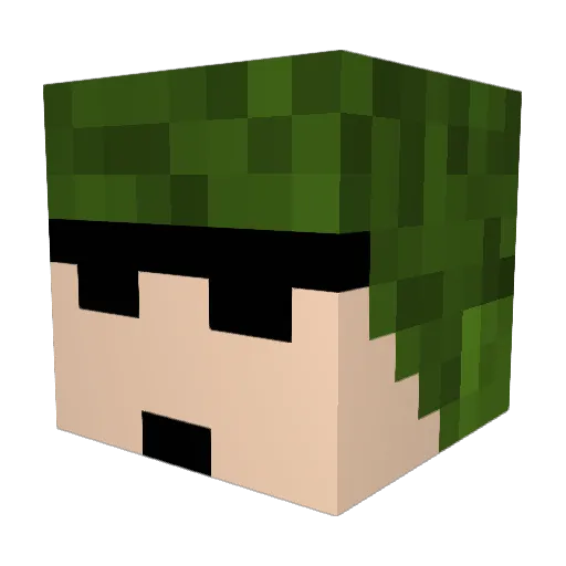 mr888boom Minecraft avatar head, 3D render