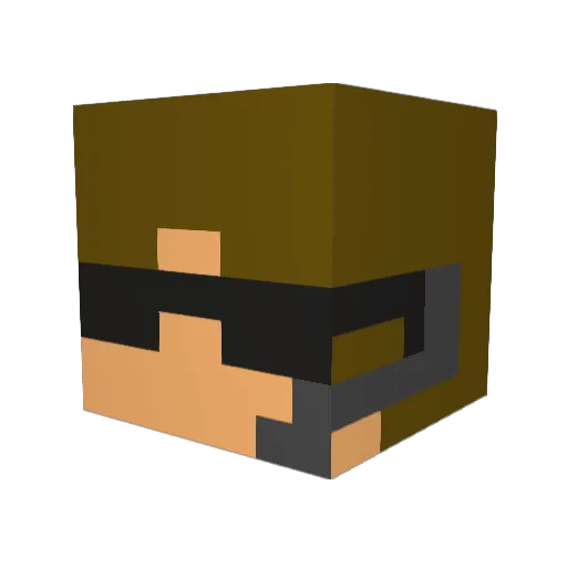 mrVodkaman Minecraft avatar head, 3D render