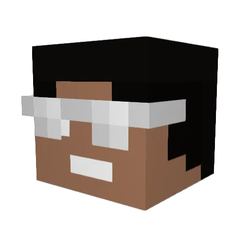 mracaroni Minecraft avatar head, 3D render