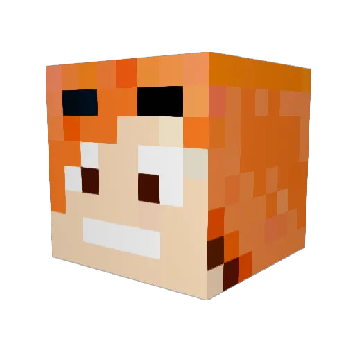 mransom Minecraft avatar head, 3D render