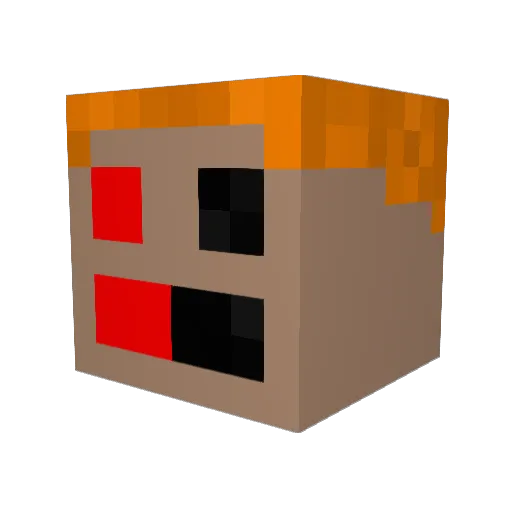 mrawek Minecraft avatar head, 3D render