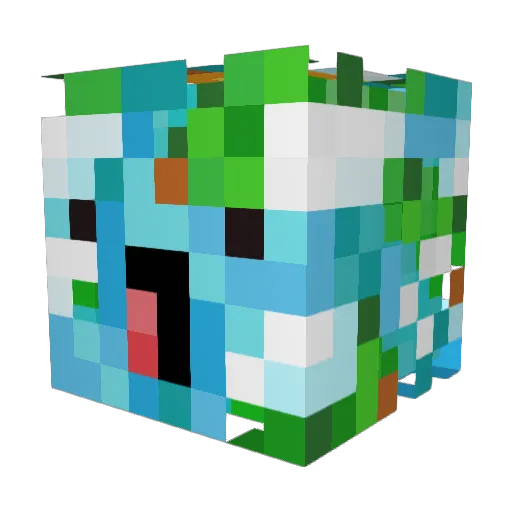 mrblocksjr Minecraft avatar head, 3D render