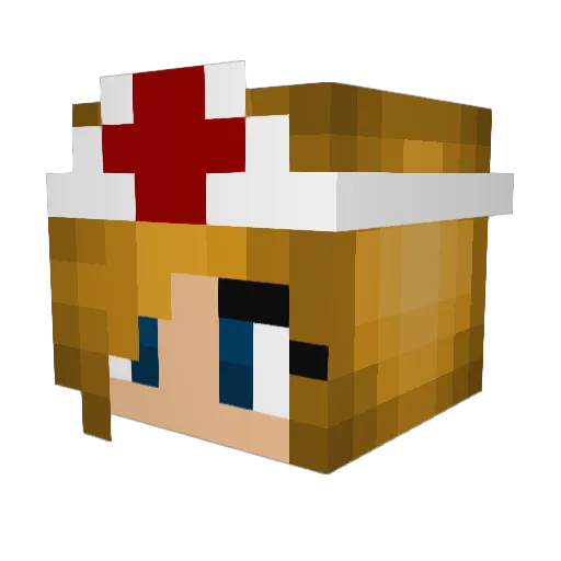 mrblox Minecraft avatar head, 3D render