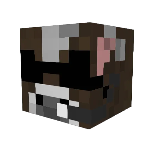 mrcow232 Minecraft avatar head, 3D render