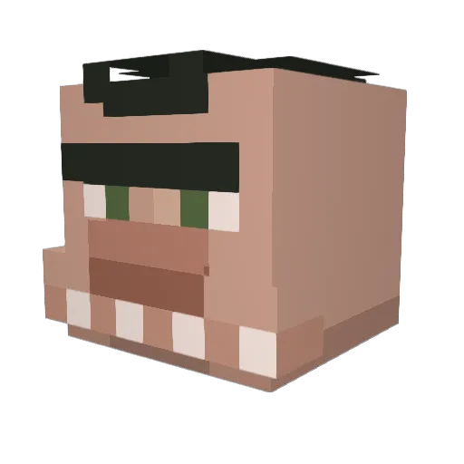 mrcrabez Minecraft avatar head, 3D render