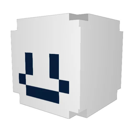 mrdotface Minecraft avatar head, 3D render