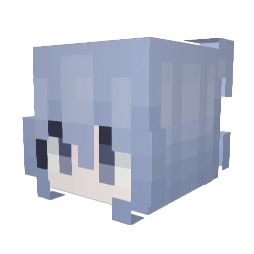 mreoow Minecraft avatar head, 3D render